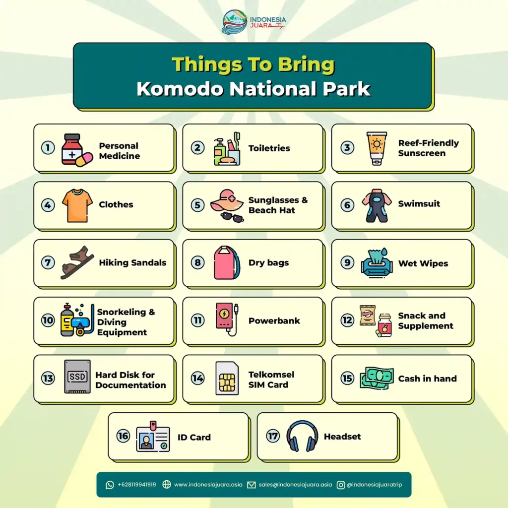 Things to Bring to Labuan Bajo Komodo National Park - IndonesiaJuara