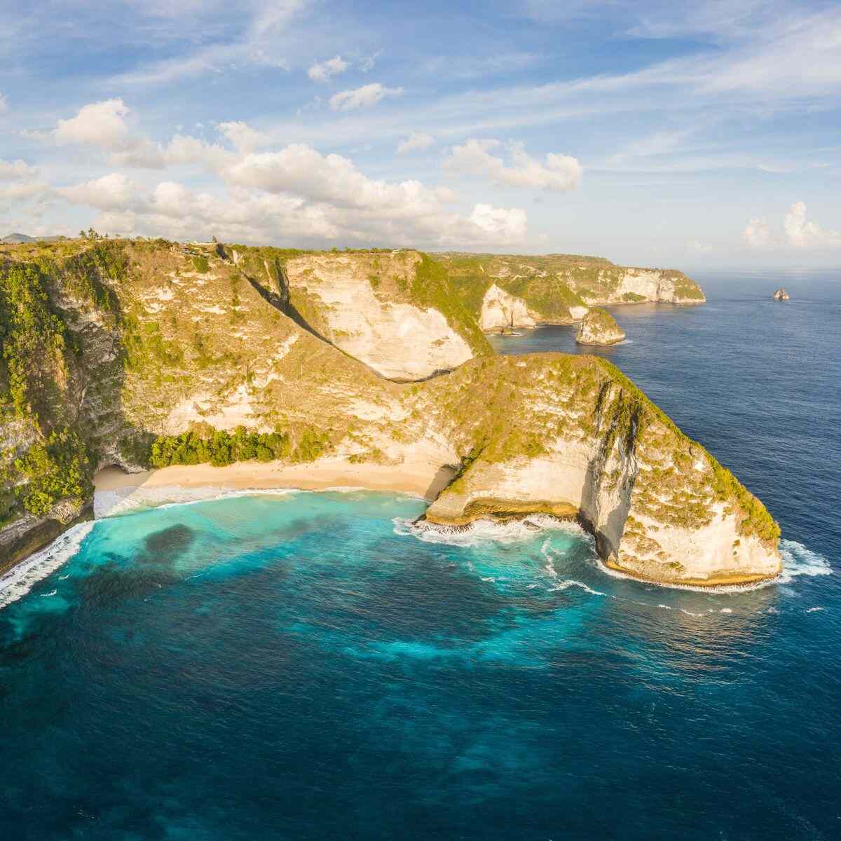 Golden hills above a quiet beach