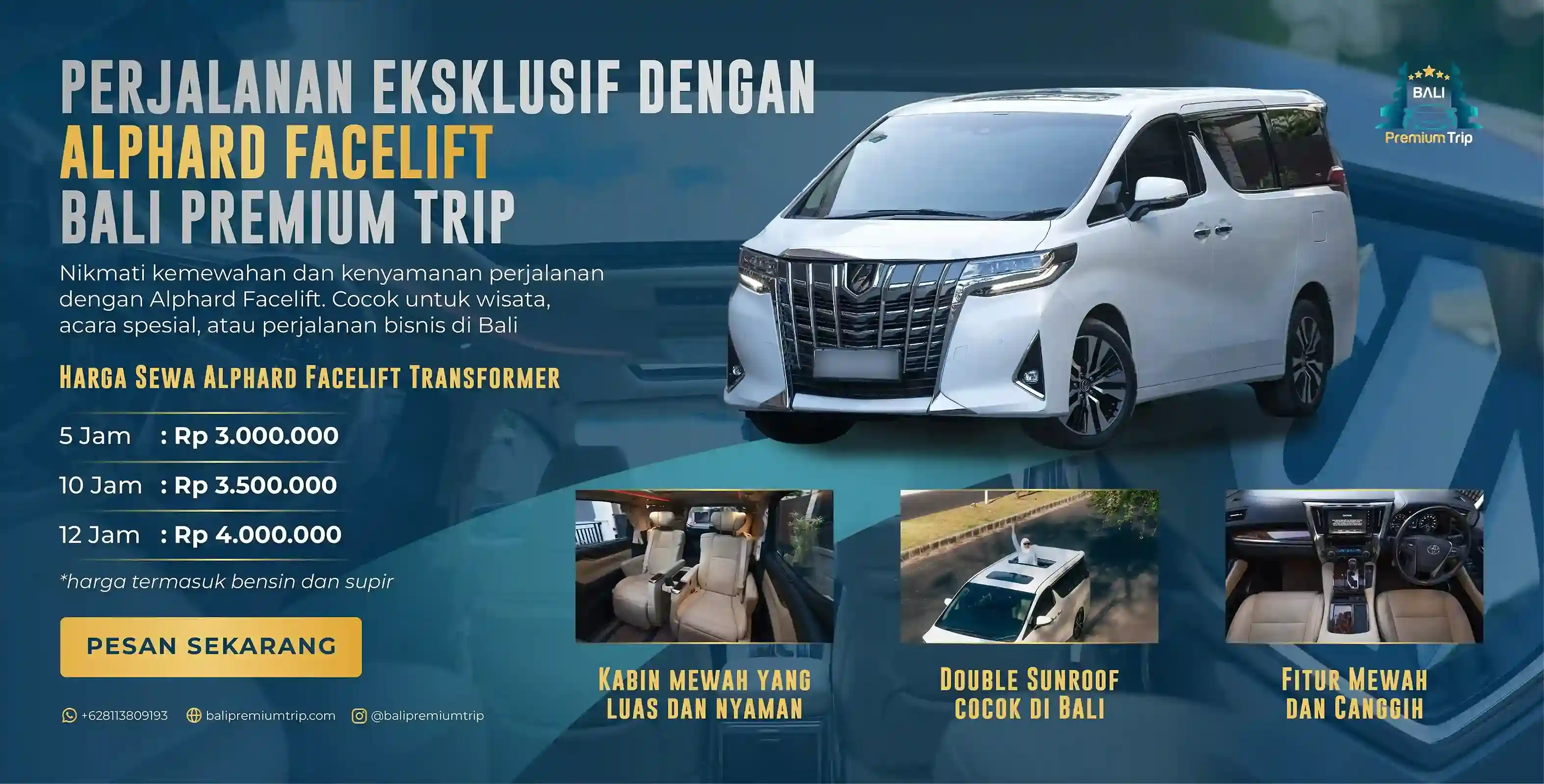 Harga Sewa Alphard Bali dari Bali Premium Trip