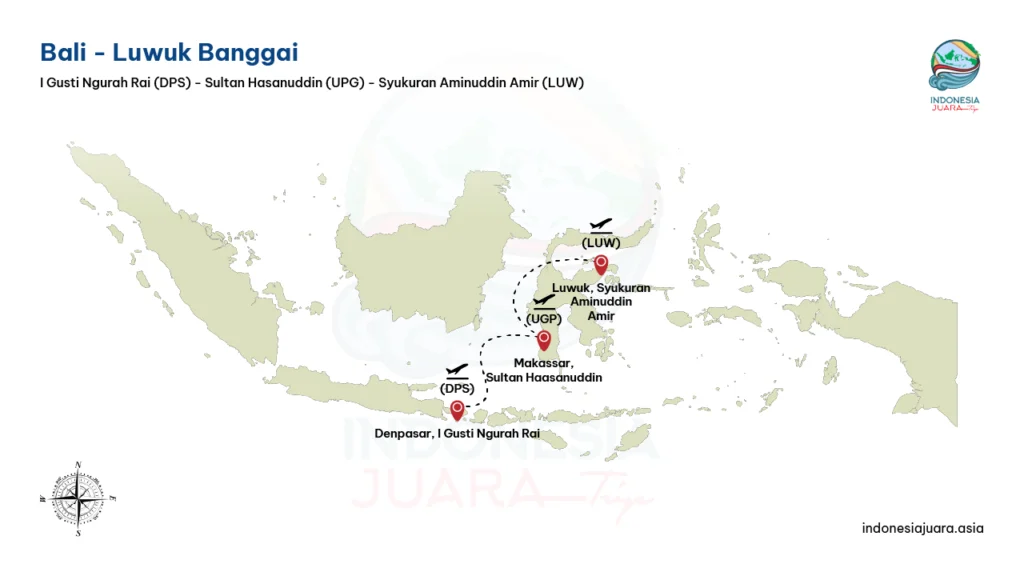 Maps Cara ke Luwuk Banggai dari Bali | Luwuk Banggai Tour | IndonesiaJuara Trip