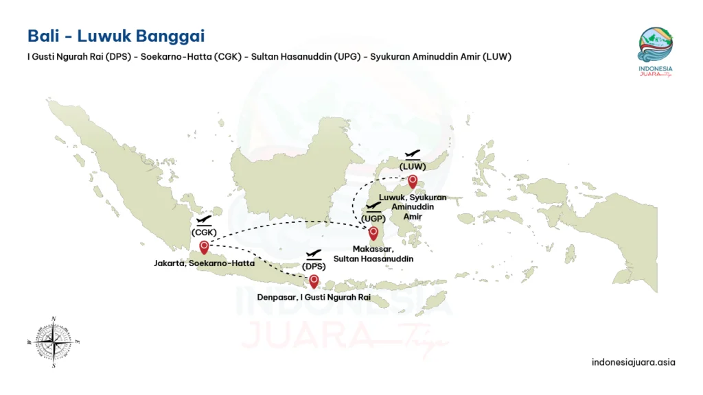 Maps Cara ke Luwuk Banggai dari Bali | Luwuk Banggai Tour | IndonesiaJuara Trip